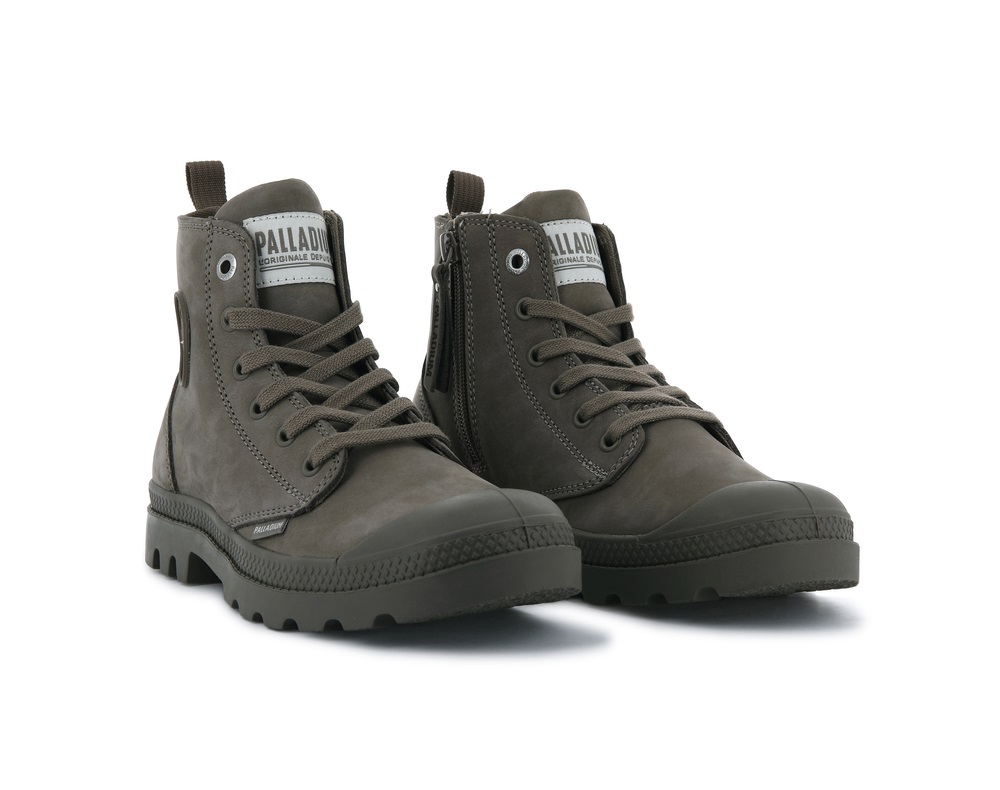 Botas Palladium PAMPA HI ZIP NUBUCK Mujer Taupe | Costa Rica-08135